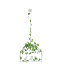 GLOBOSTAR® NEST 01641 Vintage Κρεμαστό Φωτιστικό Οροφής με Ντουί 1 x E27 AC 220-240V IP20 - Λευκό & Πράσινο - Μ48 x Π38 x Y40cm 17 01641 4