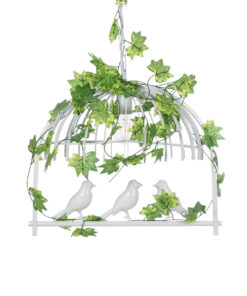 GLOBOSTAR® NEST 01641 Vintage Κρεμαστό Φωτιστικό Οροφής με Ντουί 1 x E27 AC 220-240V IP20 - Λευκό & Πράσινο - Μ48 x Π38 x Y40cm 18 01641 5