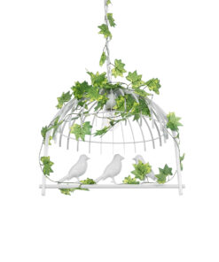 GLOBOSTAR® NEST 01641 Vintage Κρεμαστό Φωτιστικό Οροφής με Ντουί 1 x E27 AC 220-240V IP20 - Λευκό & Πράσινο - Μ48 x Π38 x Y40cm 19 01641 6