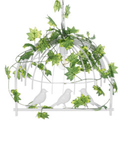 GLOBOSTAR® NEST 01641 Vintage Κρεμαστό Φωτιστικό Οροφής με Ντουί 1 x E27 AC 220-240V IP20 - Λευκό & Πράσινο - Μ48 x Π38 x Y40cm 20 01641 7