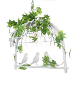 GLOBOSTAR® NEST 01641 Vintage Κρεμαστό Φωτιστικό Οροφής με Ντουί 1 x E27 AC 220-240V IP20 - Λευκό & Πράσινο - Μ48 x Π38 x Y40cm 21 01641 8