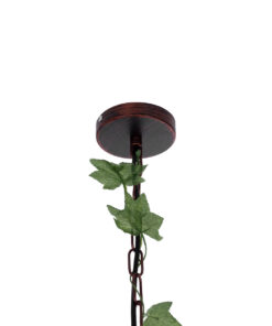 GLOBOSTAR® NEST 01642 Vintage Κρεμαστό Φωτιστικό Οροφής με Ντουί 1 x E27 AC 220-240V IP20 - Χάλκινο & Πράσινο - Μ48 x Π38 x Y40cm 24 01642 12