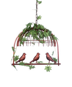 GloboStar® GLOBOSTAR® NEST 01642 Vintage Κρεμαστό Φωτιστικό Οροφής με Ντουί 1 x E27 AC 220-240V IP20 - Χάλκινο & Πράσινο - Μ48 x Π38 x Y40cm