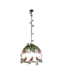 GLOBOSTAR® NEST 01642 Vintage Κρεμαστό Φωτιστικό Οροφής με Ντουί 1 x E27 AC 220-240V IP20 - Χάλκινο & Πράσινο - Μ48 x Π38 x Y40cm 16 01642 4