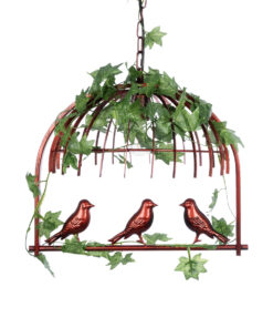 GLOBOSTAR® NEST 01642 Vintage Κρεμαστό Φωτιστικό Οροφής με Ντουί 1 x E27 AC 220-240V IP20 - Χάλκινο & Πράσινο - Μ48 x Π38 x Y40cm 17 01642 5