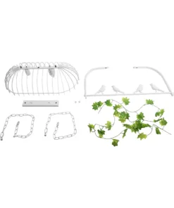 GLOBOSTAR® NEST 01644 Vintage Κρεμαστό Φωτιστικό Οροφής με Ντουί 2 x E27 AC 220-240V IP20 - Λευκό & Πράσινο - Μ73.6 x Π37.5 x Y38cm 24 01644 11