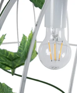 GLOBOSTAR® NEST 01644 Vintage Κρεμαστό Φωτιστικό Οροφής με Ντουί 2 x E27 AC 220-240V IP20 - Λευκό & Πράσινο - Μ73.6 x Π37.5 x Y38cm 22 01644 9