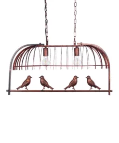 GLOBOSTAR® NEST 01645 Vintage Κρεμαστό Φωτιστικό Οροφής με Ντουί 2 x E27 AC 220-240V IP20 - Χάλκινο & Πράσινο - Μ73.6 x Π37.5 x Y38.5cm 24 01645 11