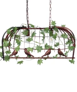 GLOBOSTAR® NEST 01645 Vintage Κρεμαστό Φωτιστικό Οροφής με Ντουί 2 x E27 AC 220-240V IP20 - Χάλκινο & Πράσινο - Μ73.6 x Π37.5 x Y38.5cm 19 01645 6