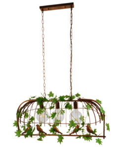GloboStar® GLOBOSTAR® NEST 01648 Vintage Κρεμαστό Φωτιστικό Οροφής με Ντουί 3 x E27 AC 220-240V IP20 - Χάλκινο & Πράσινο - Μ85.5 x Π37.5 x Y38cm