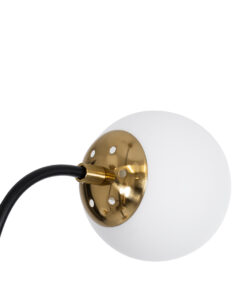 GloboStar® STARDUST 01649 Vintage Φωτιστικό Οροφής Πλέγμα Πολύφωτο 8 x E27 IP20 Μαύρο & Χρυσό Μέταλλο με Λευκό Γυαλί - Μ75 x Π75 x Υ100cm 21 01649 10