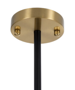 GloboStar® STARDUST 01649 Vintage Φωτιστικό Οροφής Πλέγμα Πολύφωτο 8 x E27 IP20 Μαύρο & Χρυσό Μέταλλο με Λευκό Γυαλί - Μ75 x Π75 x Υ100cm 22 01649 11