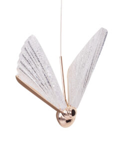 GLOBOSTAR® BUTTERFLY 01650 Μοντέρνο Κρεμαστό Φωτιστικό Οροφής LED 10W 800lm 360° AC 220-240V IP20 Θερμό Λευκό 2700K - Lumileds SMD Chip - Ροζ Χρυσό & Διάφανο - Μ20 x Π17 x Y24cm - 2 Χρόνια Εγγύηση 13 01650 4