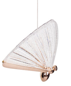 GLOBOSTAR® BUTTERFLY 01650 Μοντέρνο Κρεμαστό Φωτιστικό Οροφής LED 10W 800lm 360° AC 220-240V IP20 Θερμό Λευκό 2700K - Lumileds SMD Chip - Ροζ Χρυσό & Διάφανο - Μ20 x Π17 x Y24cm - 2 Χρόνια Εγγύηση 14 01650 5