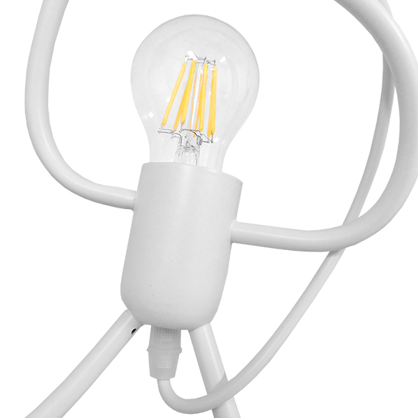 GLOBOSTAR® LITTLE MAN 01651 Μοντέρνο Κρεμαστό Φωτιστικό Οροφής με Ντουί 1 x E27 AC 220-240V IP20 - Λευκό - Μ20 x Π20 x Υ40cm 4 GLOBOSTAR® LITTLE MAN 01651 Μοντέρνο Κρεμαστό Φωτιστικό Οροφής με Ντουί 1 x E27 AC 220-240V IP20 - Λευκό - Μ20 x Π20 x Υ40cm - Image 2