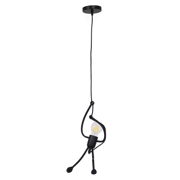 GLOBOSTAR® LITTLE MAN 01652 Μοντέρνο Κρεμαστό Φωτιστικό Οροφής με Ντουί 1 x E27 AC 220-240V IP20 - Μαύρο - Μ20 x Π20 x Υ40cm 3 GloboStar® GLOBOSTAR® LITTLE MAN 01652 Μοντέρνο Κρεμαστό Φωτιστικό Οροφής με Ντουί 1 x E27 AC 220-240V IP20 - Μαύρο - Μ20 x Π20 x Υ40cm