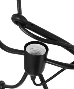 GLOBOSTAR® LITTLE MAN 01652 Μοντέρνο Κρεμαστό Φωτιστικό Οροφής με Ντουί 1 x E27 AC 220-240V IP20 - Μαύρο - Μ20 x Π20 x Υ40cm 10 01652 4