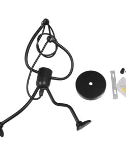 GLOBOSTAR® LITTLE MAN 01652 Μοντέρνο Κρεμαστό Φωτιστικό Οροφής με Ντουί 1 x E27 AC 220-240V IP20 - Μαύρο - Μ20 x Π20 x Υ40cm 13 01652 7