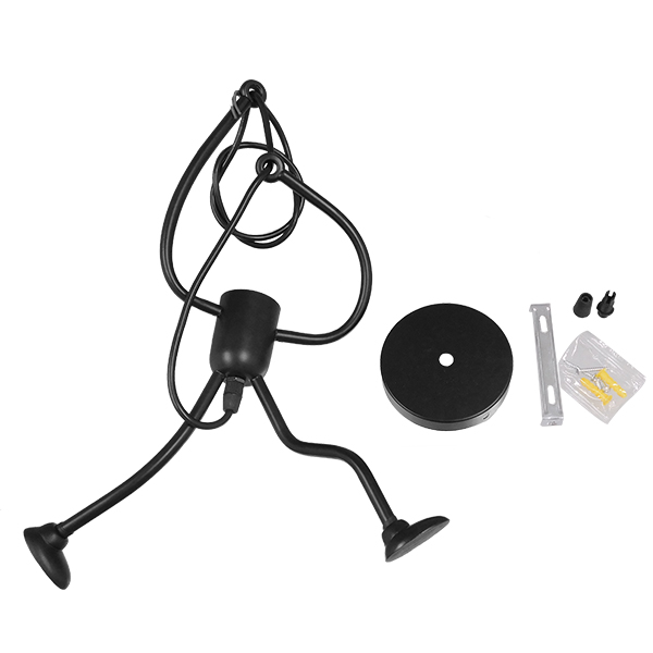 GLOBOSTAR® LITTLE MAN 01652 Μοντέρνο Κρεμαστό Φωτιστικό Οροφής με Ντουί 1 x E27 AC 220-240V IP20 - Μαύρο - Μ20 x Π20 x Υ40cm 8 GLOBOSTAR® LITTLE MAN 01652 Μοντέρνο Κρεμαστό Φωτιστικό Οροφής με Ντουί 1 x E27 AC 220-240V IP20 - Μαύρο - Μ20 x Π20 x Υ40cm - Image 6