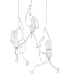 GloboStar® GLOBOSTAR® LITTLE MAN 01654 Μοντέρνο Κρεμαστό Φωτιστικό Οροφής με Ντουί 3 x E27 AC 220-240V IP20 - Λευκό - Μ45 x Π45 x Υ40cm