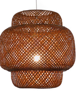 GloboStar® GLOBOSTAR® MALDIVES 01658 Boho Κρεμαστό Φωτιστικό Οροφής με Ντουί 1 x E27 AC 220-240V IP20 - Καφέ - Μ56 x Π56 x Υ54cm