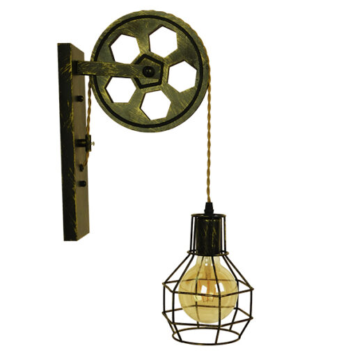 GloboStar® GLOBOSTAR® RYDON 01659 Vintage Φωτιστικό Τοίχου - Απλίκα με Ντουί 1 x E27 AC 220-240V IP20 - Μπρούτζινο Εφέ Σκουριάς - Μ15 x Π24 x Υ70cm