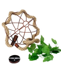 GLOBOSTAR® BRADLEY 01660 Vintage Κρεμαστό Φωτιστικό Οροφής με Ντουί 1 x E27 AC 220-240V IP20 - Μπεζ, Πράσινο & Χάλκινο - Μ33 x Π33 x Y33cm 23 01660 11