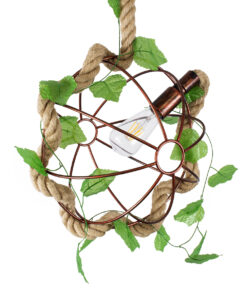 GLOBOSTAR® BRADLEY 01660 Vintage Κρεμαστό Φωτιστικό Οροφής με Ντουί 1 x E27 AC 220-240V IP20 - Μπεζ, Πράσινο & Χάλκινο - Μ33 x Π33 x Y33cm 15 01660 3