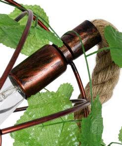 GLOBOSTAR® BRADLEY 01660 Vintage Κρεμαστό Φωτιστικό Οροφής με Ντουί 1 x E27 AC 220-240V IP20 - Μπεζ, Πράσινο & Χάλκινο - Μ33 x Π33 x Y33cm 20 01660 8