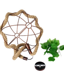 GLOBOSTAR® BRADLEY 01661 Vintage Κρεμαστό Φωτιστικό Οροφής με Ντουί 1 x E27 AC 220-240V IP20 - Μπεζ, Πράσινο & Χάλκινο - Μ42 x Π42 x Y42cm 25 01661 12