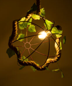 Alternative view of GLOBOSTAR® BRADLEY 01661 Vintage Κρεμαστό Φωτιστικό Οροφής με Ντουί 1 x E27 AC 220-240V IP20 - Μπεζ, Πράσινο & Χάλκινο - Μ42 x Π42 x Y42cm