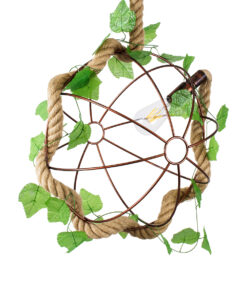 GLOBOSTAR® BRADLEY 01661 Vintage Κρεμαστό Φωτιστικό Οροφής με Ντουί 1 x E27 AC 220-240V IP20 - Μπεζ, Πράσινο & Χάλκινο - Μ42 x Π42 x Y42cm 17 01661 4