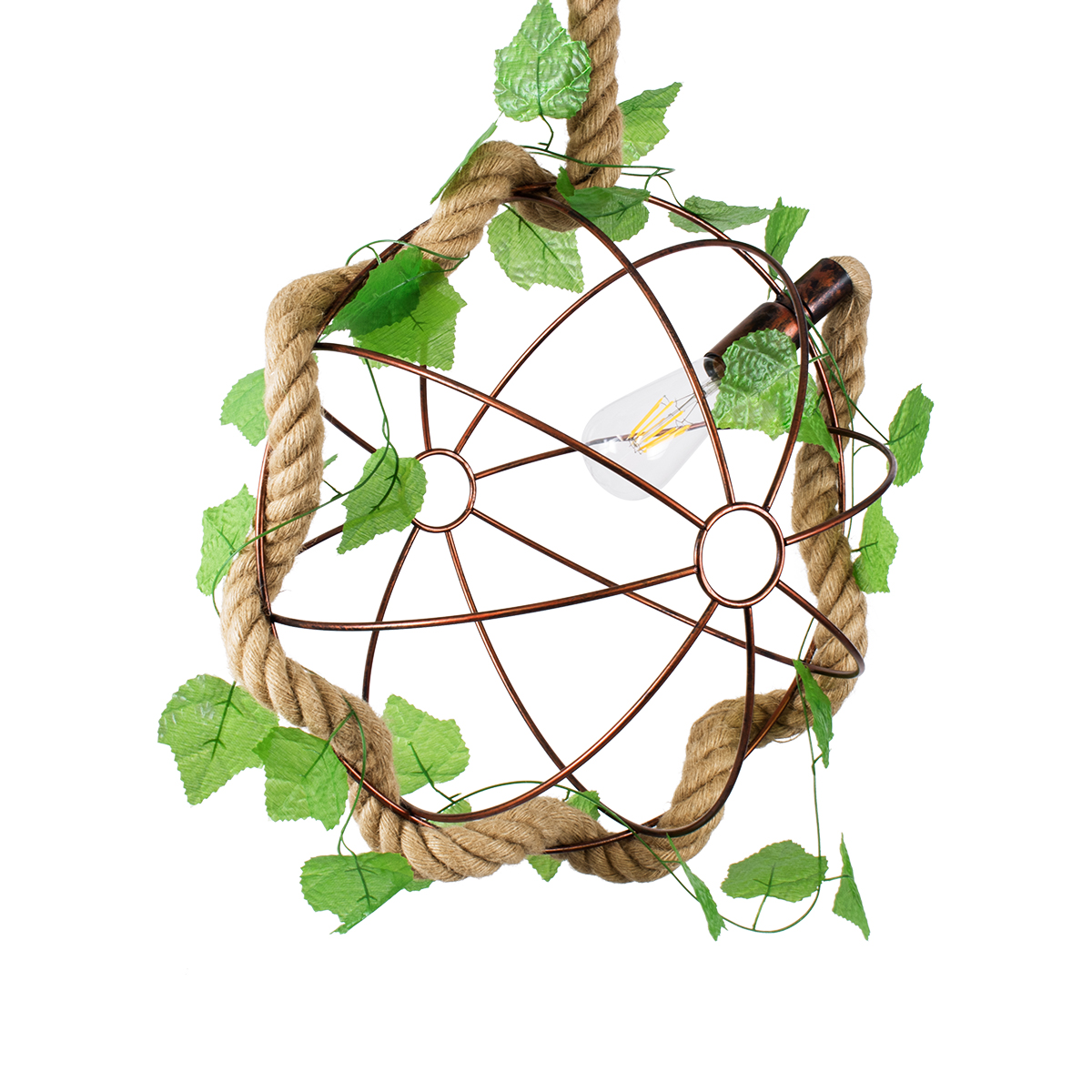 GLOBOSTAR® BRADLEY 01661 Vintage Κρεμαστό Φωτιστικό Οροφής με Ντουί 1 x E27 AC 220-240V IP20 - Μπεζ, Πράσινο & Χάλκινο - Μ42 x Π42 x Y42cm 6 GLOBOSTAR® BRADLEY 01661 Vintage Κρεμαστό Φωτιστικό Οροφής με Ντουί 1 x E27 AC 220-240V IP20 - Μπεζ, Πράσινο & Χάλκινο - Μ42 x Π42 x Y42cm - Image 4