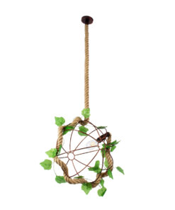 GLOBOSTAR® BRADLEY 01661 Vintage Κρεμαστό Φωτιστικό Οροφής με Ντουί 1 x E27 AC 220-240V IP20 - Μπεζ, Πράσινο & Χάλκινο - Μ42 x Π42 x Y42cm 18 01661 5