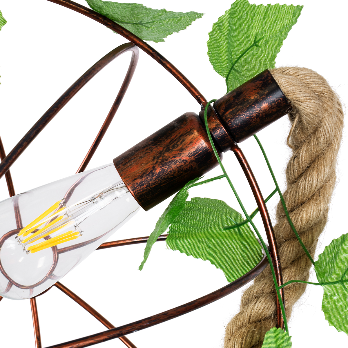 GLOBOSTAR® BRADLEY 01661 Vintage Κρεμαστό Φωτιστικό Οροφής με Ντουί 1 x E27 AC 220-240V IP20 - Μπεζ, Πράσινο & Χάλκινο - Μ42 x Π42 x Y42cm 11 GLOBOSTAR® BRADLEY 01661 Vintage Κρεμαστό Φωτιστικό Οροφής με Ντουί 1 x E27 AC 220-240V IP20 - Μπεζ, Πράσινο & Χάλκινο - Μ42 x Π42 x Y42cm - Image 9