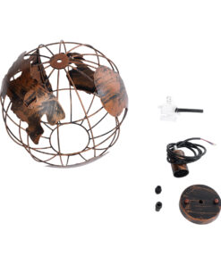 GLOBOSTAR® EARTH 01662 Vintage Κρεμαστό Φωτιστικό Οροφής με Ντουί 1 x E27 AC 220-240V IP20 - Χάλκινο - Μ30 x Π30 x Y30cm 21 01662 11