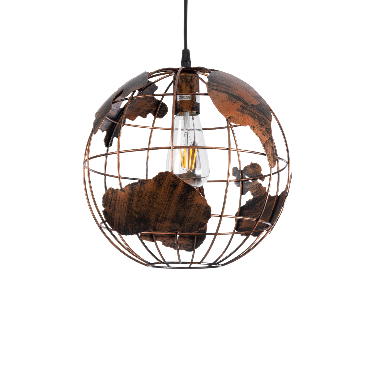 GLOBOSTAR® EARTH 01662 Vintage Κρεμαστό Φωτιστικό Οροφής με Ντουί 1 x E27 AC 220-240V IP20 - Χάλκινο - Μ30 x Π30 x Y30cm 3 GloboStar® GLOBOSTAR® EARTH 01662 Vintage Κρεμαστό Φωτιστικό Οροφής με Ντουί 1 x E27 AC 220-240V IP20 - Χάλκινο - Μ30 x Π30 x Y30cm