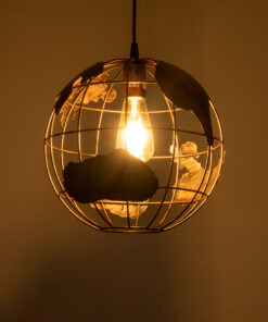 Alternative view of GLOBOSTAR® EARTH 01662 Vintage Κρεμαστό Φωτιστικό Οροφής με Ντουί 1 x E27 AC 220-240V IP20 - Χάλκινο - Μ30 x Π30 x Y30cm