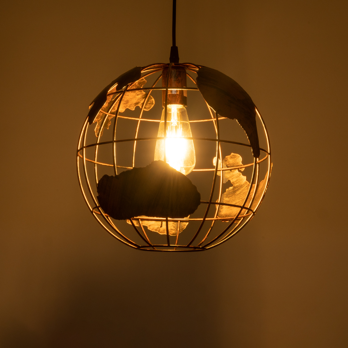 GLOBOSTAR® EARTH 01662 Vintage Κρεμαστό Φωτιστικό Οροφής με Ντουί 1 x E27 AC 220-240V IP20 - Χάλκινο - Μ30 x Π30 x Y30cm 4 GLOBOSTAR® EARTH 01662 Vintage Κρεμαστό Φωτιστικό Οροφής με Ντουί 1 x E27 AC 220-240V IP20 - Χάλκινο - Μ30 x Π30 x Y30cm - Image 2