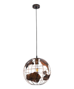 GLOBOSTAR® EARTH 01662 Vintage Κρεμαστό Φωτιστικό Οροφής με Ντουί 1 x E27 AC 220-240V IP20 - Χάλκινο - Μ30 x Π30 x Y30cm 14 01662 4