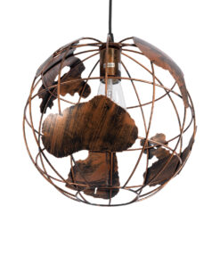 GLOBOSTAR® EARTH 01662 Vintage Κρεμαστό Φωτιστικό Οροφής με Ντουί 1 x E27 AC 220-240V IP20 - Χάλκινο - Μ30 x Π30 x Y30cm 16 01662 6