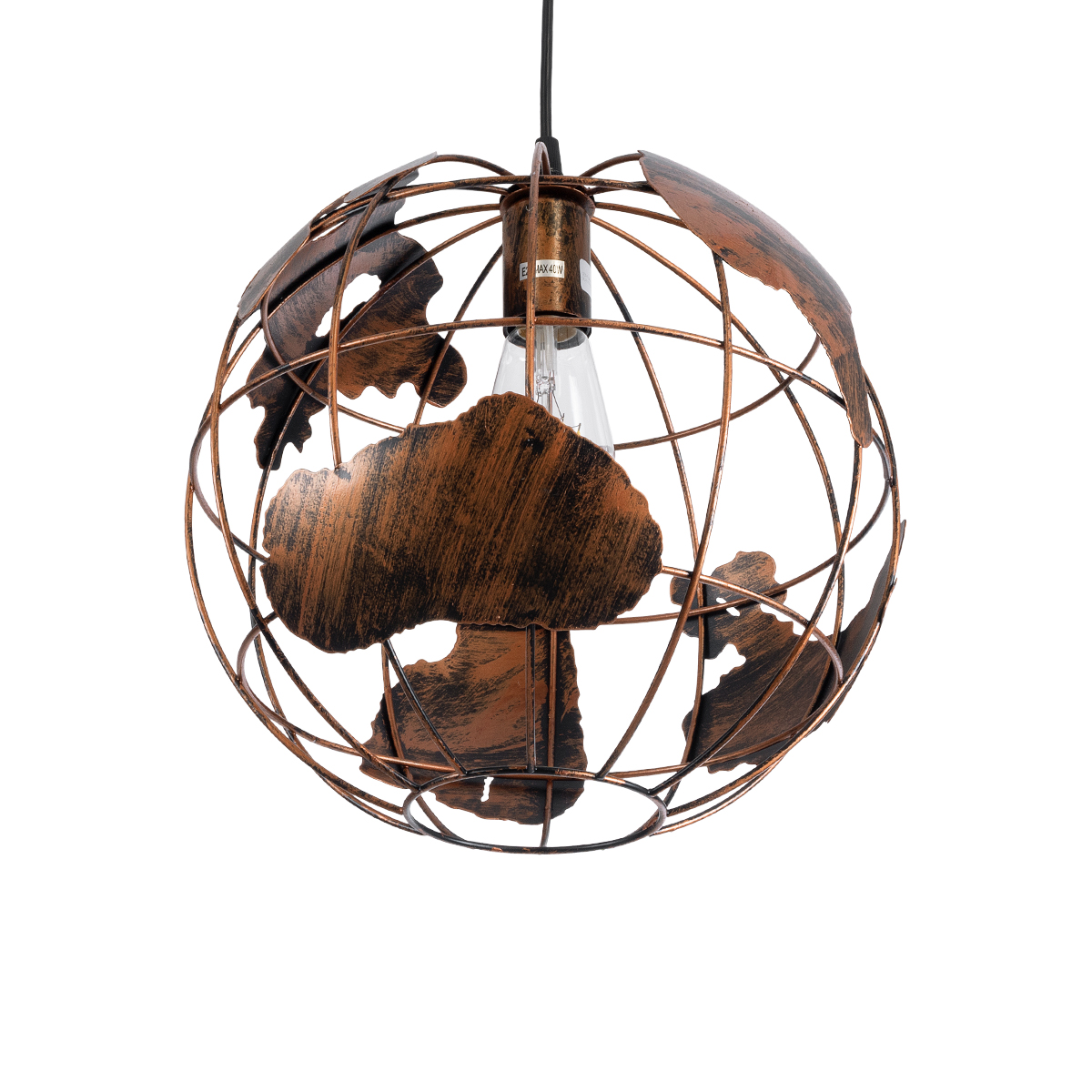 GLOBOSTAR® EARTH 01662 Vintage Κρεμαστό Φωτιστικό Οροφής με Ντουί 1 x E27 AC 220-240V IP20 - Χάλκινο - Μ30 x Π30 x Y30cm 7 GLOBOSTAR® EARTH 01662 Vintage Κρεμαστό Φωτιστικό Οροφής με Ντουί 1 x E27 AC 220-240V IP20 - Χάλκινο - Μ30 x Π30 x Y30cm - Image 5