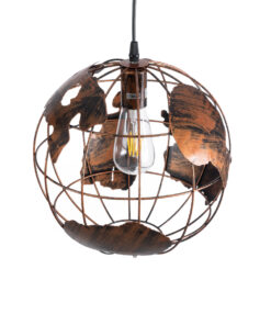 GLOBOSTAR® EARTH 01662 Vintage Κρεμαστό Φωτιστικό Οροφής με Ντουί 1 x E27 AC 220-240V IP20 - Χάλκινο - Μ30 x Π30 x Y30cm 17 01662 7
