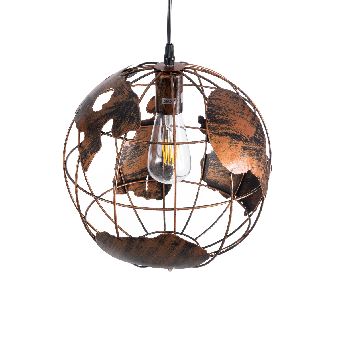 GLOBOSTAR® EARTH 01662 Vintage Κρεμαστό Φωτιστικό Οροφής με Ντουί 1 x E27 AC 220-240V IP20 - Χάλκινο - Μ30 x Π30 x Y30cm 8 GLOBOSTAR® EARTH 01662 Vintage Κρεμαστό Φωτιστικό Οροφής με Ντουί 1 x E27 AC 220-240V IP20 - Χάλκινο - Μ30 x Π30 x Y30cm - Image 6