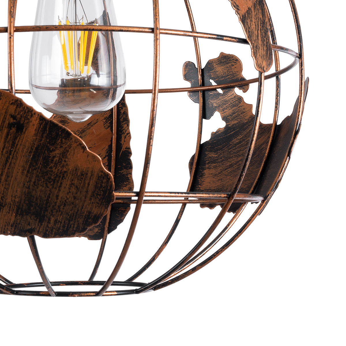 GLOBOSTAR® EARTH 01662 Vintage Κρεμαστό Φωτιστικό Οροφής με Ντουί 1 x E27 AC 220-240V IP20 - Χάλκινο - Μ30 x Π30 x Y30cm 10 GLOBOSTAR® EARTH 01662 Vintage Κρεμαστό Φωτιστικό Οροφής με Ντουί 1 x E27 AC 220-240V IP20 - Χάλκινο - Μ30 x Π30 x Y30cm - Image 8