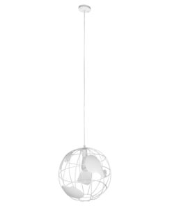 GloboStar® GLOBOSTAR® EARTH 01664 Vintage Κρεμαστό Φωτιστικό Οροφής με Ντουί 1 x E27 AC 220-240V IP20 - Λευκό - Μ40 x Π40 x Y40cm