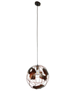 GloboStar® GLOBOSTAR® EARTH 01665 Vintage Κρεμαστό Φωτιστικό Οροφής με Ντουί 1 x E27 AC 220-240V IP20 - Χάλκινο - Μ40 x Π40 x Y40cm