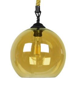 Alternative view of GLOBOSTAR® LENHAM 01668 Μοντέρνο Κρεμαστό Φωτιστικό Οροφής με Ντουί 1 x E27 AC 220-240V IP20 - Μπεζ & Μελί - Μ25 x Π25 x Y25cm