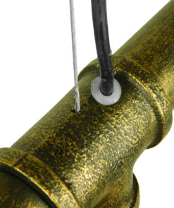 GLOBOSTAR® CANAL 01669 Vintage Κρεμαστό Φωτιστικό Οροφής με Ντουί 5 x E27 AC 220-240V IP20 - Μπρούτζινο - Μ92 x Π5 x Y8cm 12 01669 5