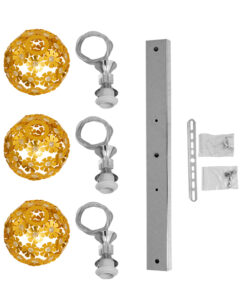 GLOBOSTAR® BOUQUET 01671 Μοντέρνο Κρεμαστό Φωτιστικό Οροφής με Ντουί 3 x E27 AC 220-240V IP20 - Χρυσό & Διάφανο - Μ64 x Π18 x Υ24cm 17 01671 9